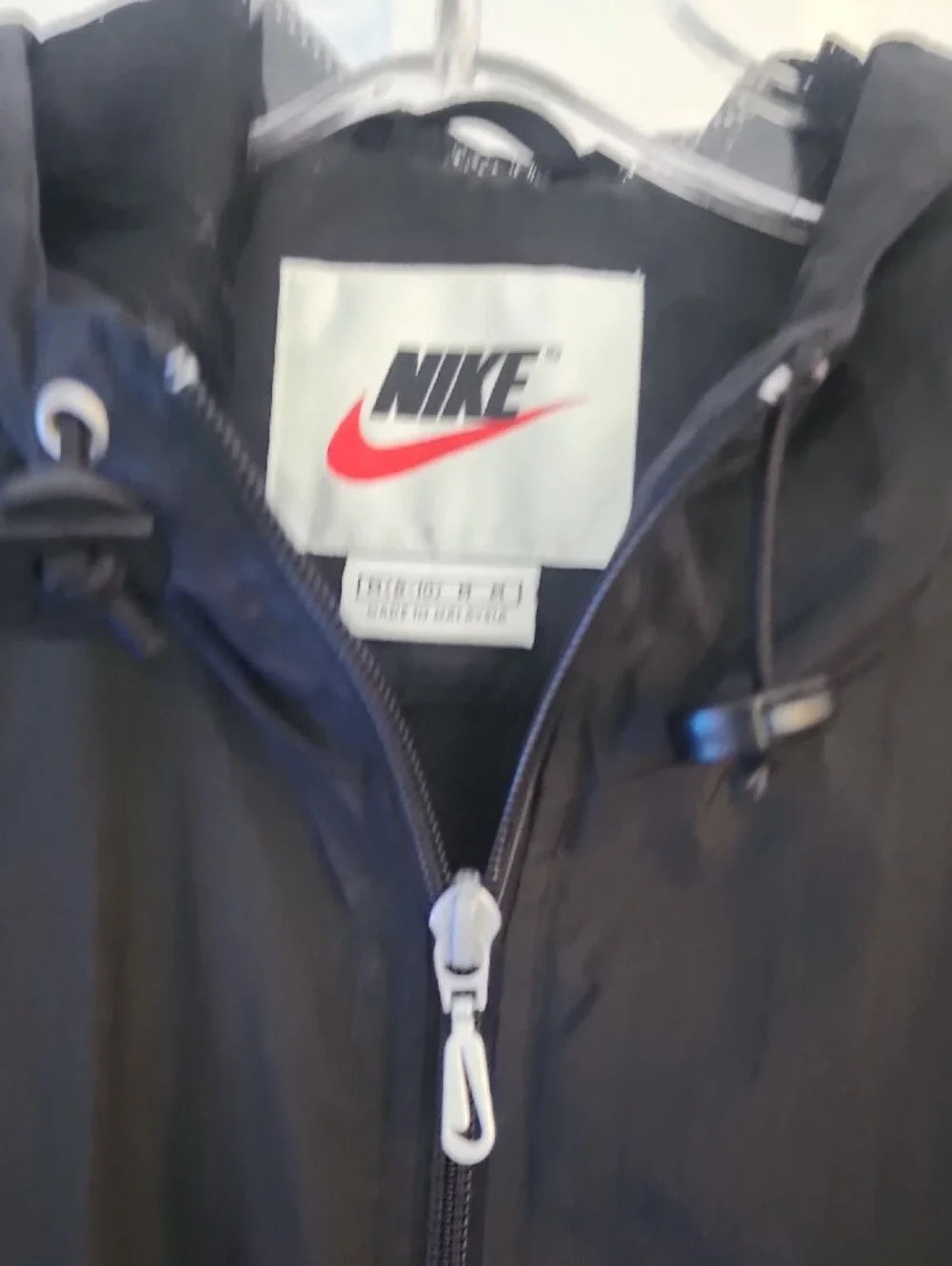 Nike Womens Black Hooded Utility Jacket with Sleeve Logo